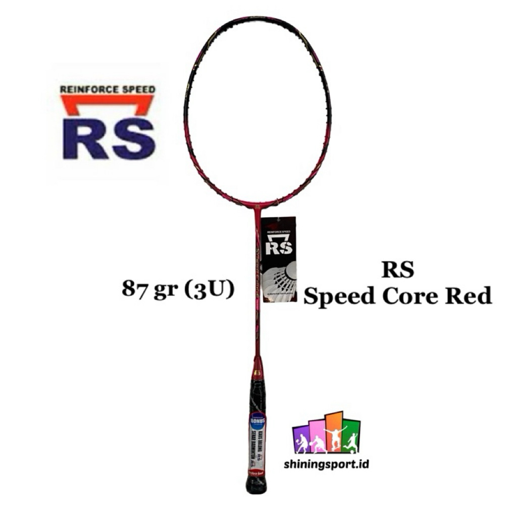 Raket Badminton RS Speed Core Red (+ FREE TAS DOUBLE RESLETING, KAOS, SENAR + FREE JASA PASANG & TOW