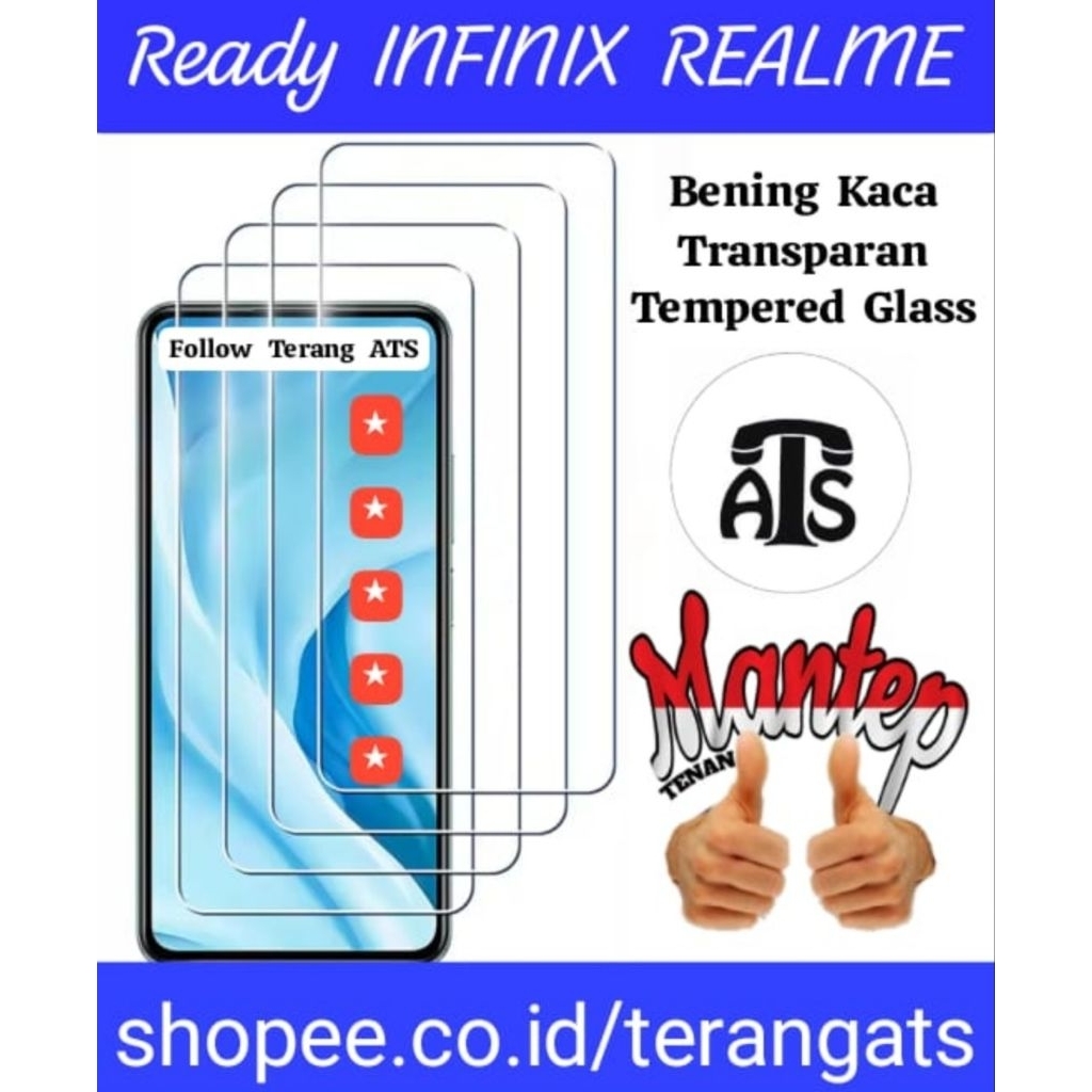 Bening Kaca All Tipe INFINIX Melindungi LCD Pelindung Layar Handphone Depan HP INFINIX Infinix infin