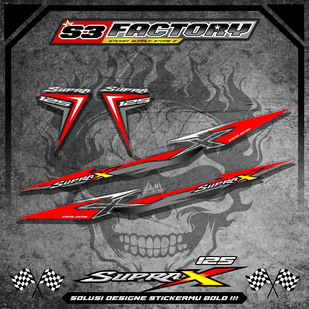 STICKER STRIPING VARIASI HONDA SUPRA X 125 KPH STYLE MOTIF TERBARU HIGH QUALITY