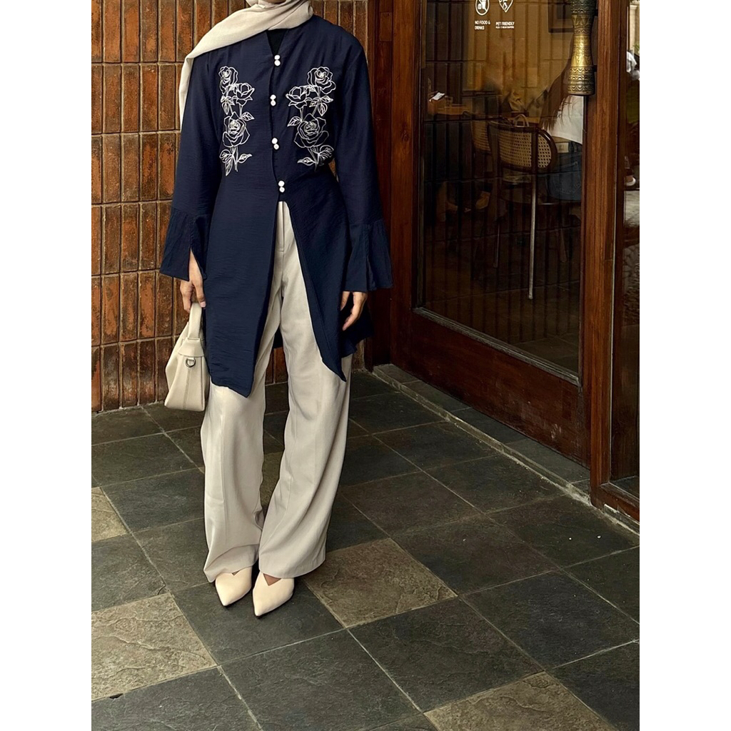 Tunik Wanita Lebaran Bahan Adem Terlaris Viral Remaja Dress Daily Terbaru Elegan Berkualitas Muslima