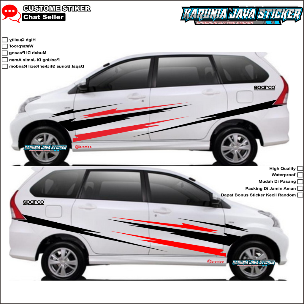 TERBARU Cutting Stiker Mobil Avanza Stiker Toyota Terbaru Aksesoris Body Samping Avanza Car