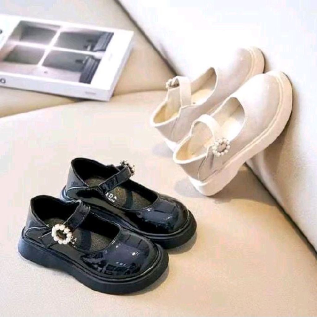 sepatu formal couple style Korean ibu dan anak motif bunga