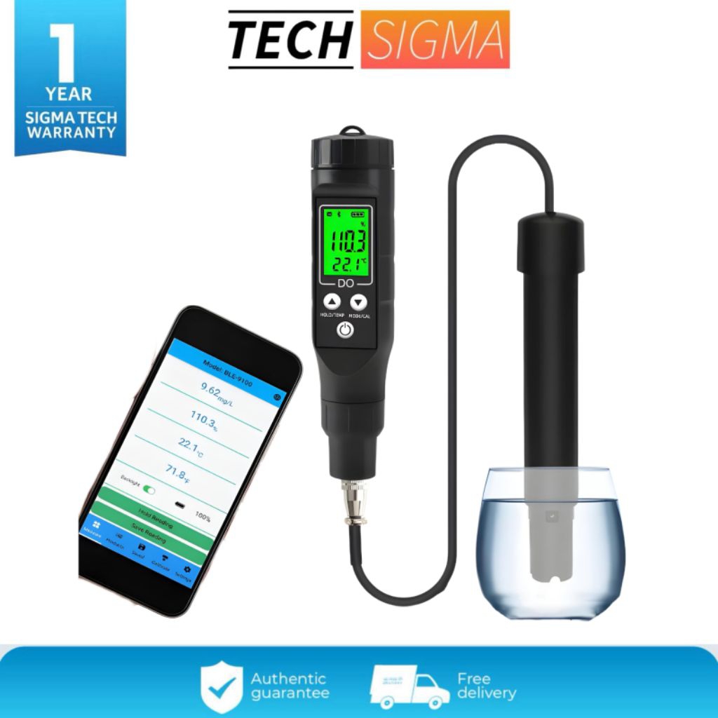 APP Bluetooth Dissolved Oxygen Meter DO Tester Oksigen Terlarut BLE9100 Water Air BLE-9100 Disolved 