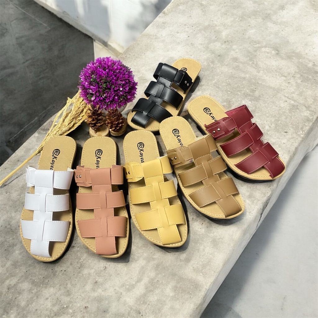 KYD.Sepatu Sandal Wanita Flatform Terbaru/Sandal Tutong Wanita Karet Nonslip Antilicin/Sendal Cewek 