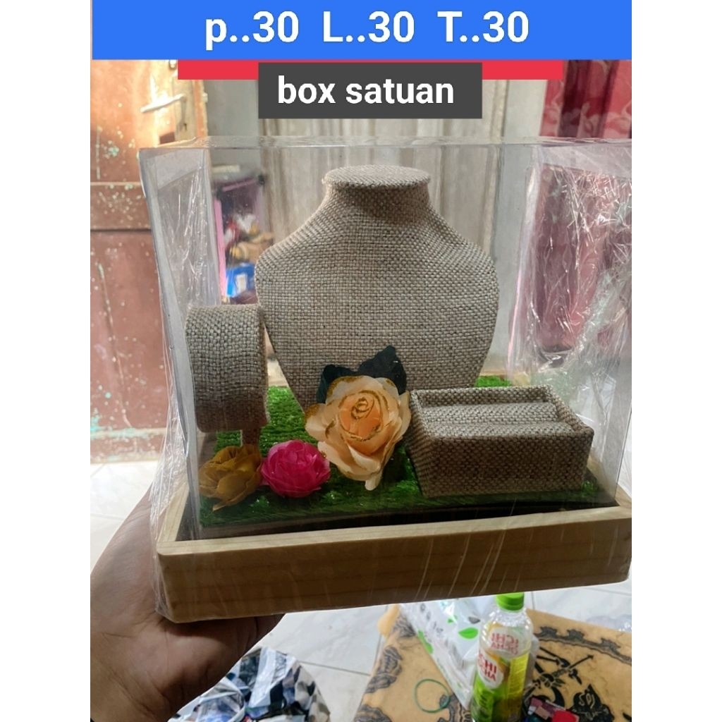 BOK+MIKA 30x30x /T30/T25/T20/T15 )BOK KAYU JATI BELANDA KOTAK SESERAHAN PERNIKAHAN BOK KUE/ HAMPERS