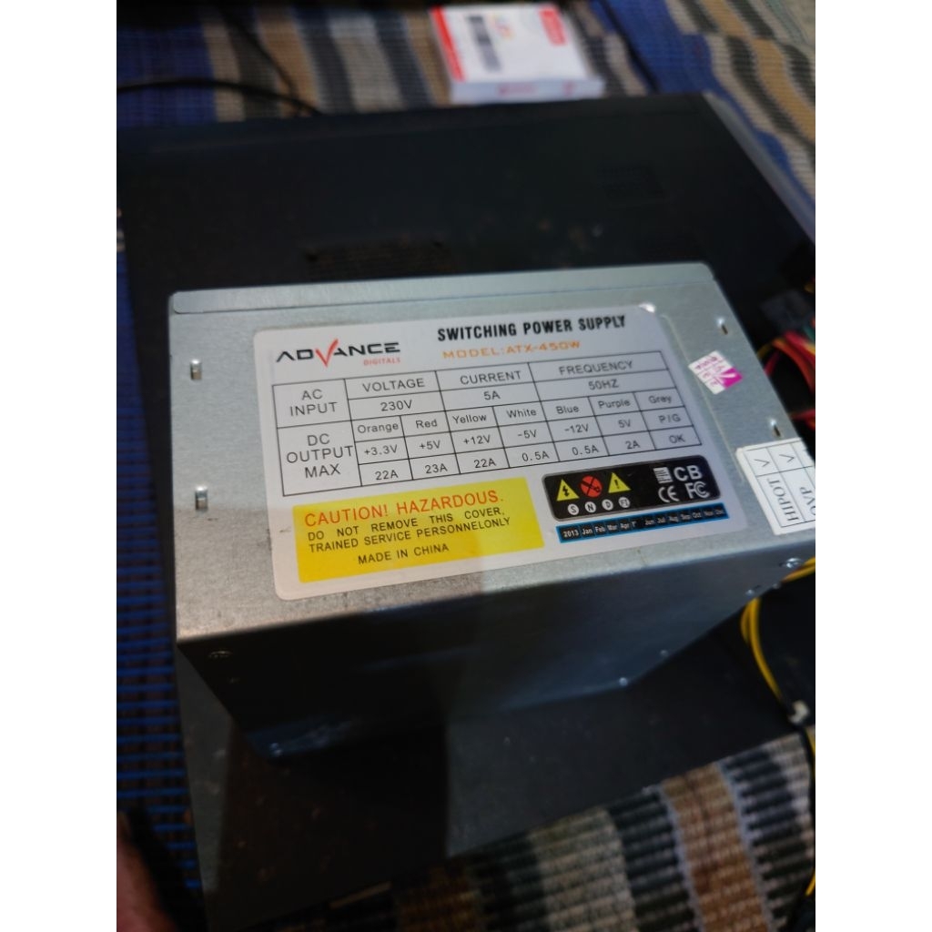 PSU ADVANCE 450 W - BEKAS COPOTAN PC KANTOR  KONDISI NORMAL PSU ATX