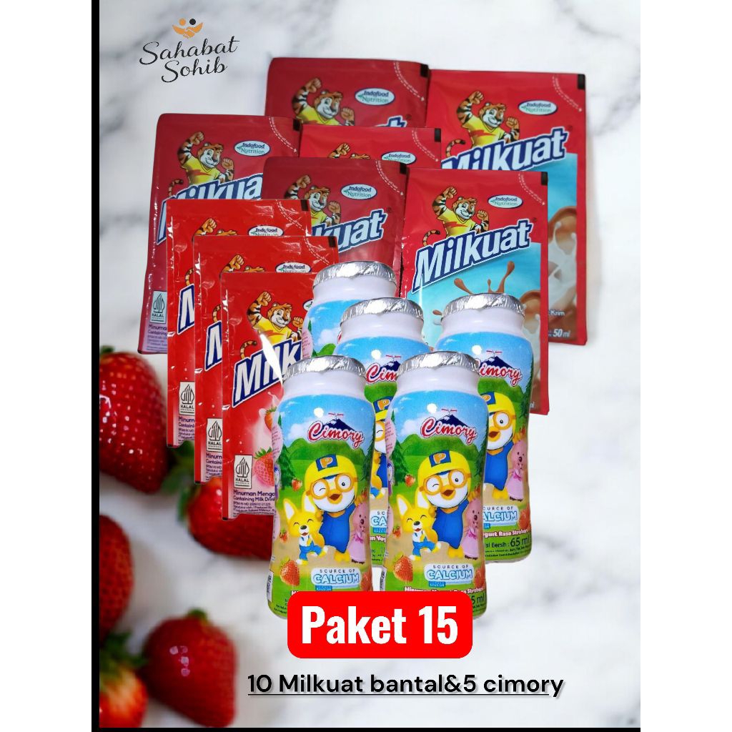 Paket 10 susu Milkuat bantal & 5 Cimory botol