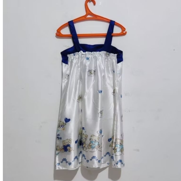 Daster wanita / baju tidur wanita satin putih size M