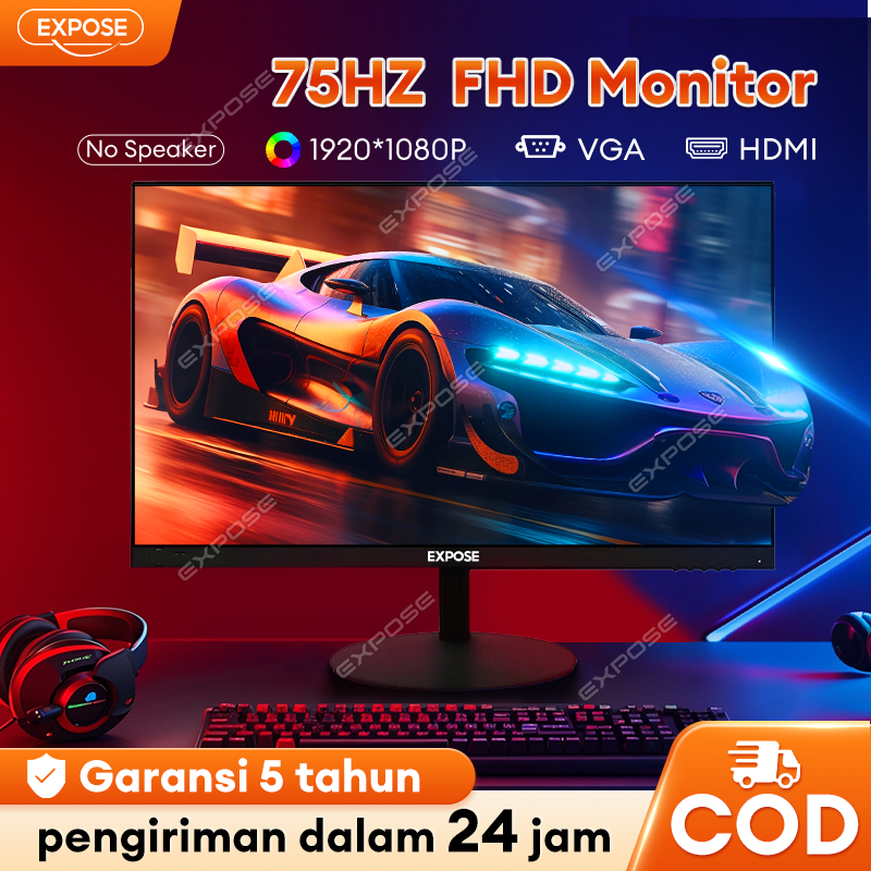 Monitor PC 24 Inch EXPOSE Gaming monitor 75Hz Inch Monitor 19 inch 75 Hz LED 22 Flat HDMI PS4/PS5