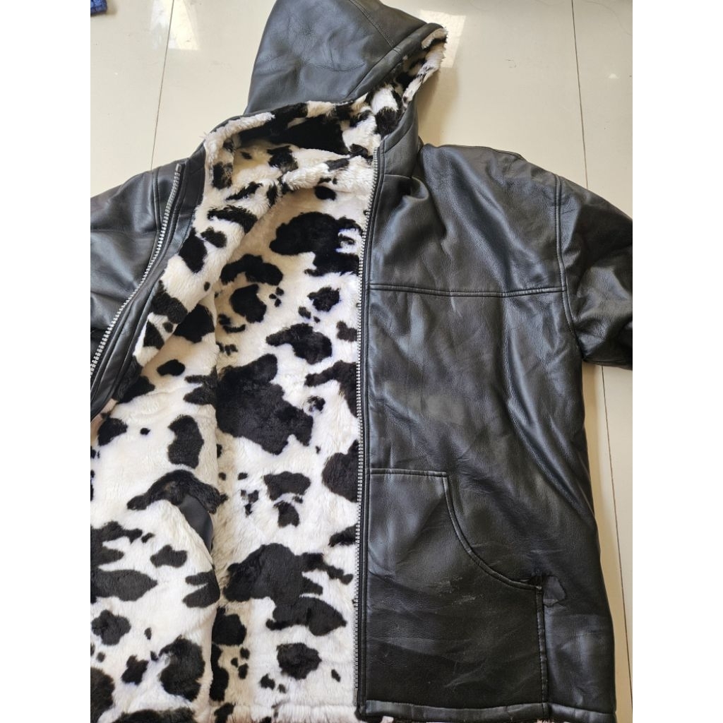 jaket bulu kulit winter pria bukan uniqlo