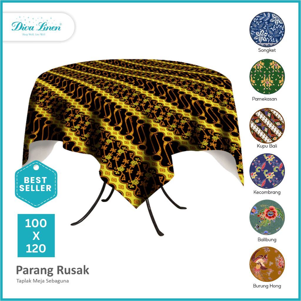 Diva Linen Taplak Meja Sekolah Batik Serba Guna Ukuran 100x120 CM