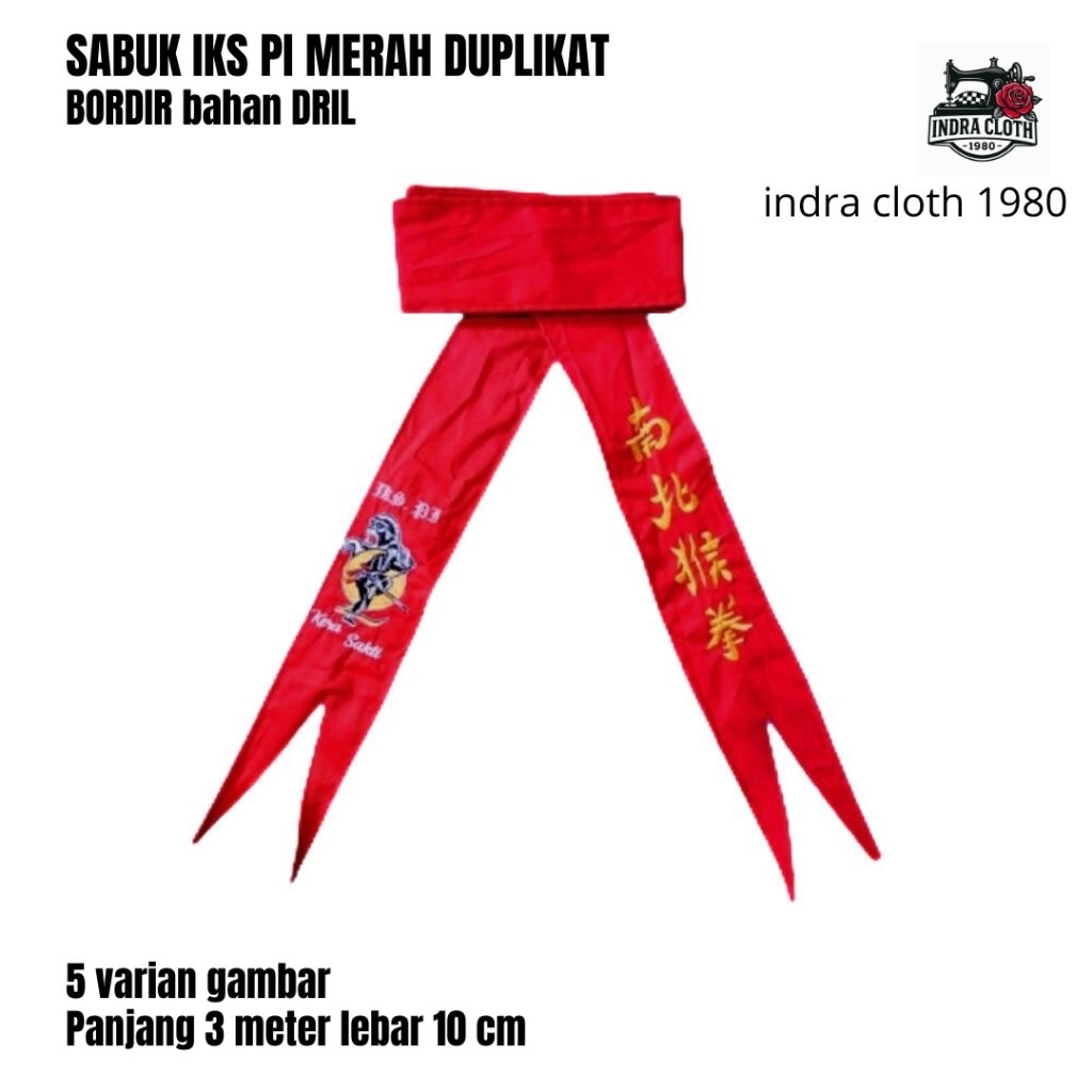 Sabuk Merah Bordir Ikspi Bahan Dril Sabuk Bordir Ikspi Sabuk Ikspi Variasi Sabuk IKS PI KERA SAKTI