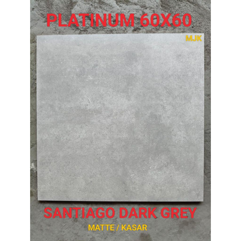Keramik Platinum Santiago Dark Grey Rectified 60X60 KW (Isi 4 Keping/1,44 m2)