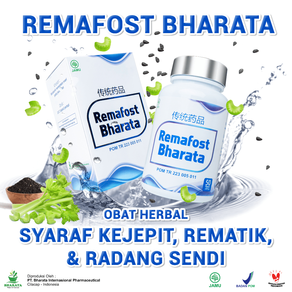 Obat Saraf Kejepit Pinggang Urat Terjepit REMAFOST BHARATA Original Obat Radang Sendi Asam Urat