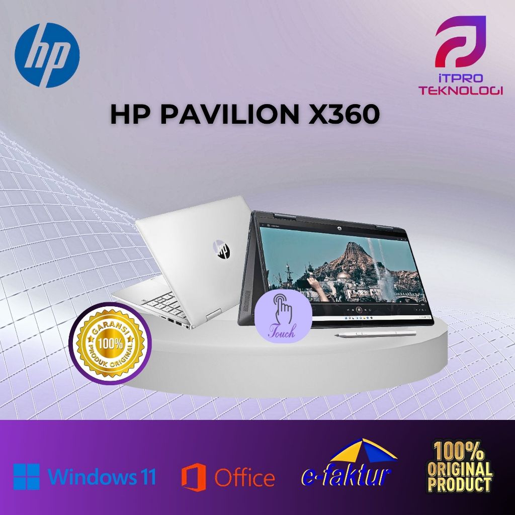 HP PAVILION X360 14 TOUCH CORE I3-100U 8GB 512GB W11+OHS 14" FHD IPS