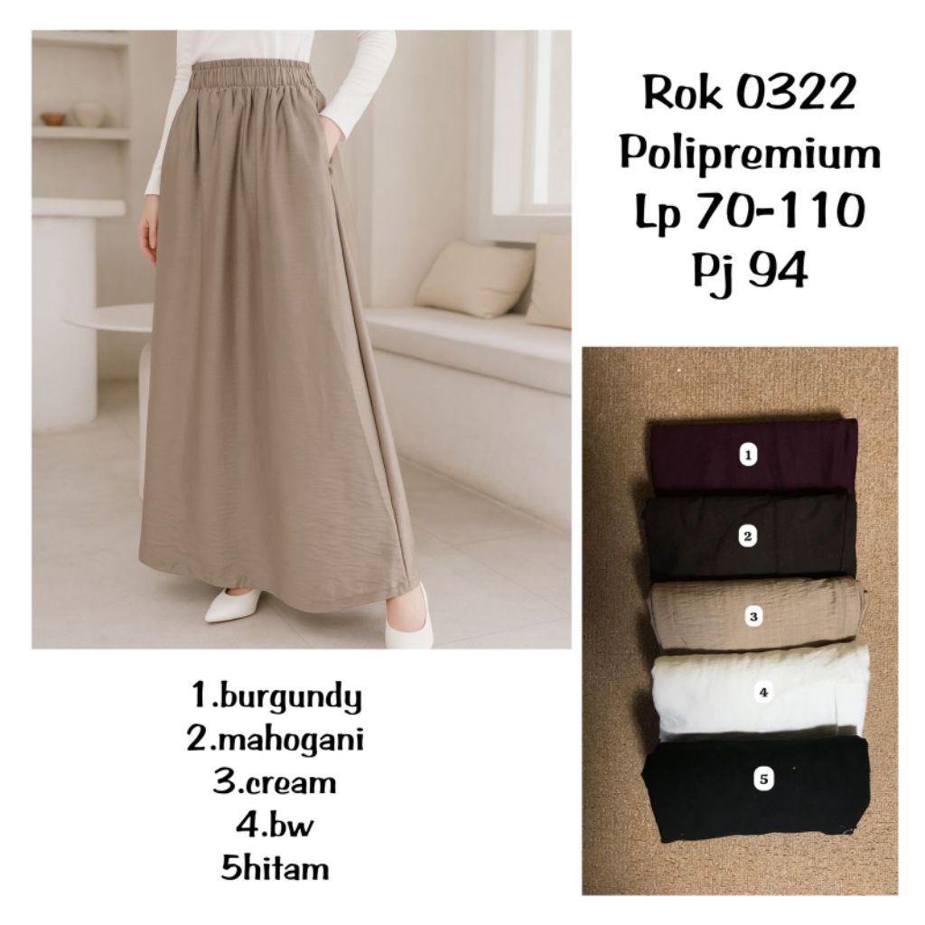 Rok  panjang katun  polos lp 70-110cm/rok panjang/rok katun