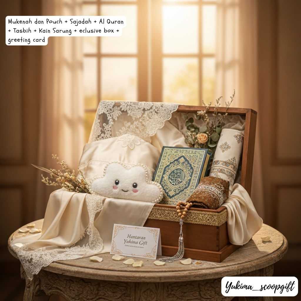 (YUKIMA GIFT) HANTARAN DAN MAHAR MUKENAH SEPERANGKAT ALAT SHOLAT MUKENAH  SET