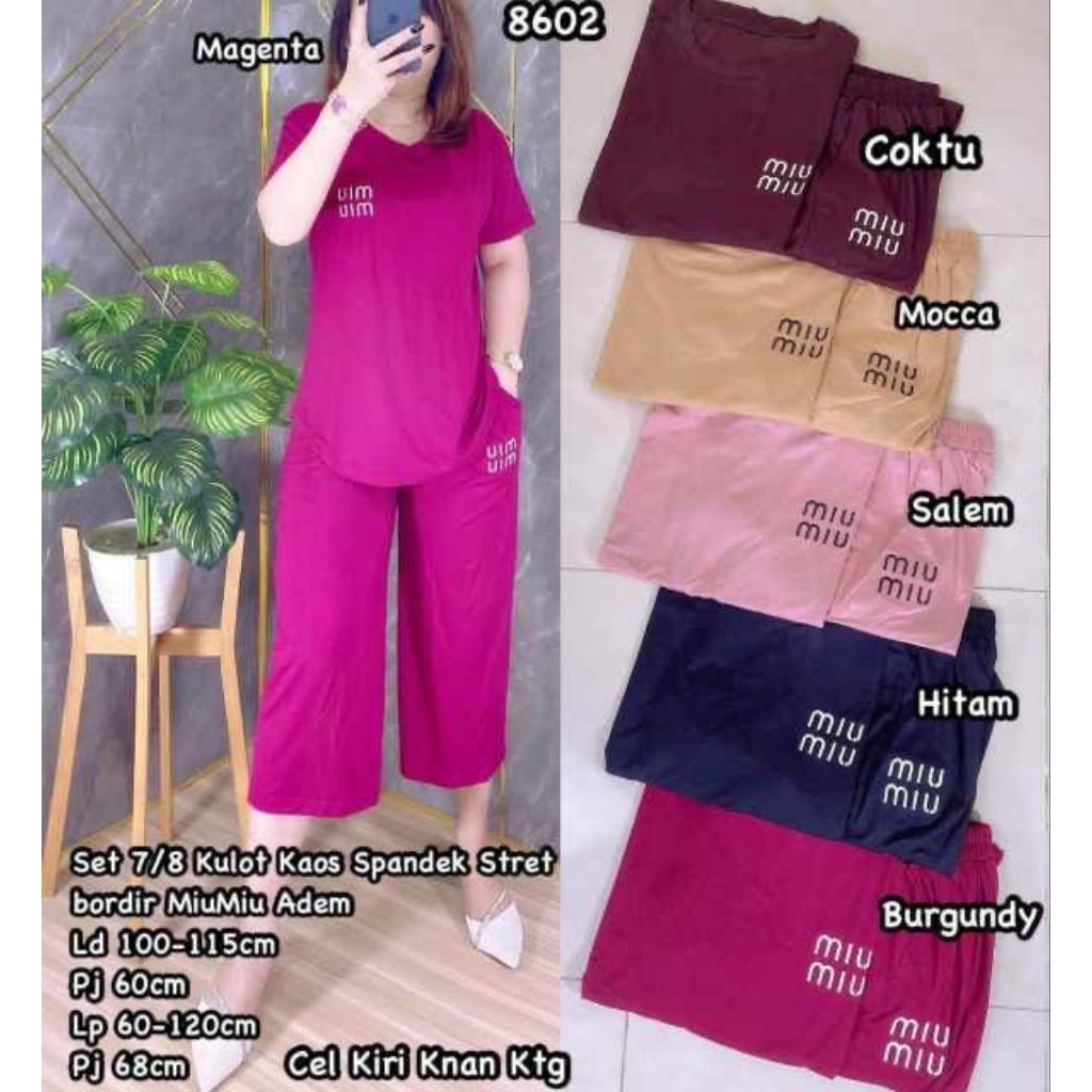 CS 8602 Setelan 7/8 kulot span miu