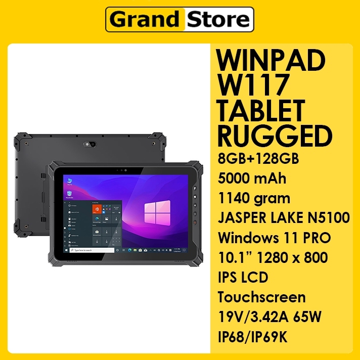 WINPAD W117 4G LTE 8G/128GB INTEL JASPER LAKE N5100 5000mAh Windows 11 PRO Rugged tablet