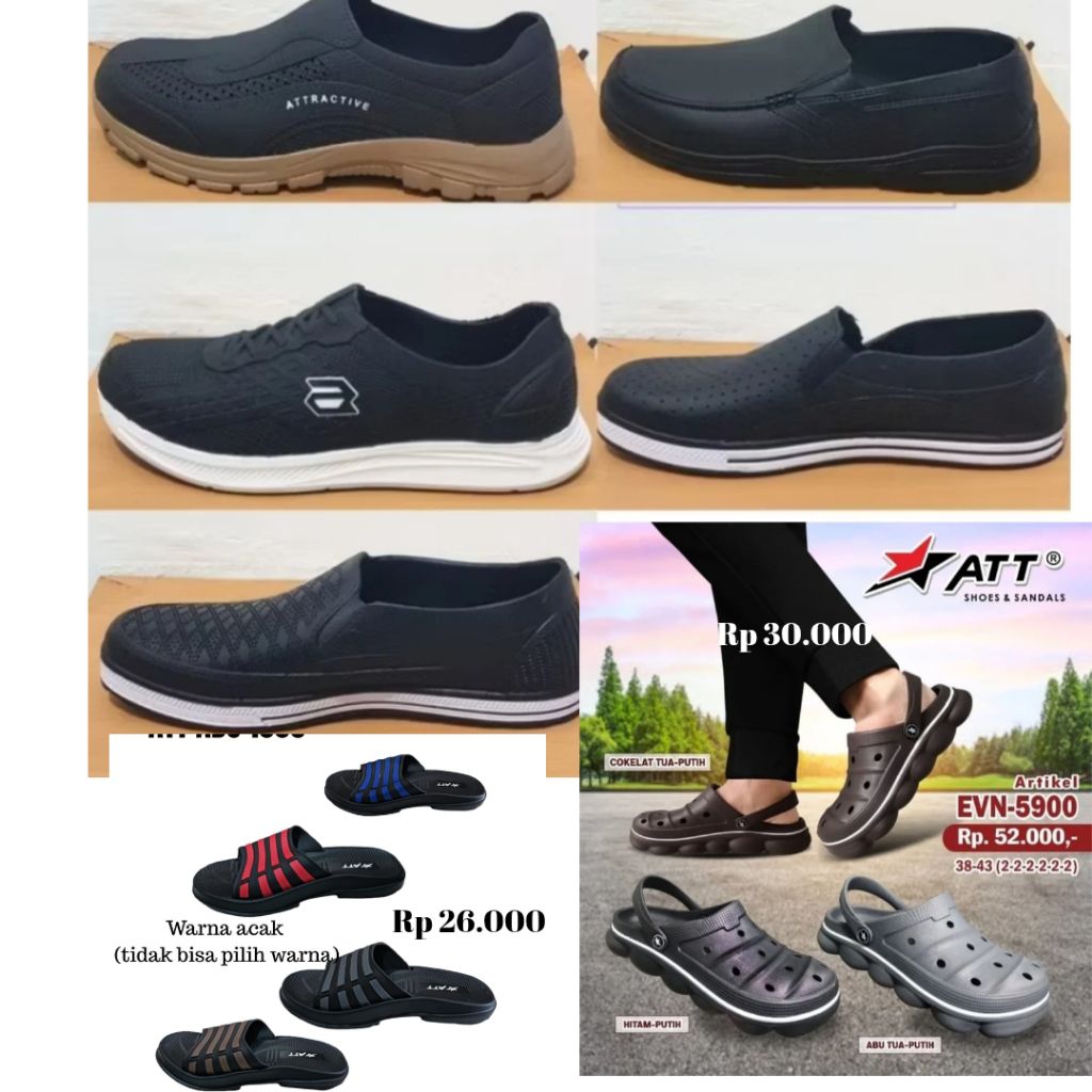 SEPATU KARET /PRO ATT SAF 1115- PRO ATT SLOP/PRO ATT KARET - PRO ATT PRIA - Fantofel Karet-Slip On P