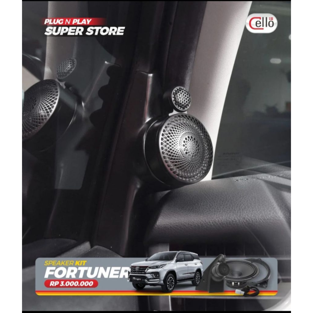 Speaker Kit 3way pnp Cello New Fortuner 2015-2025