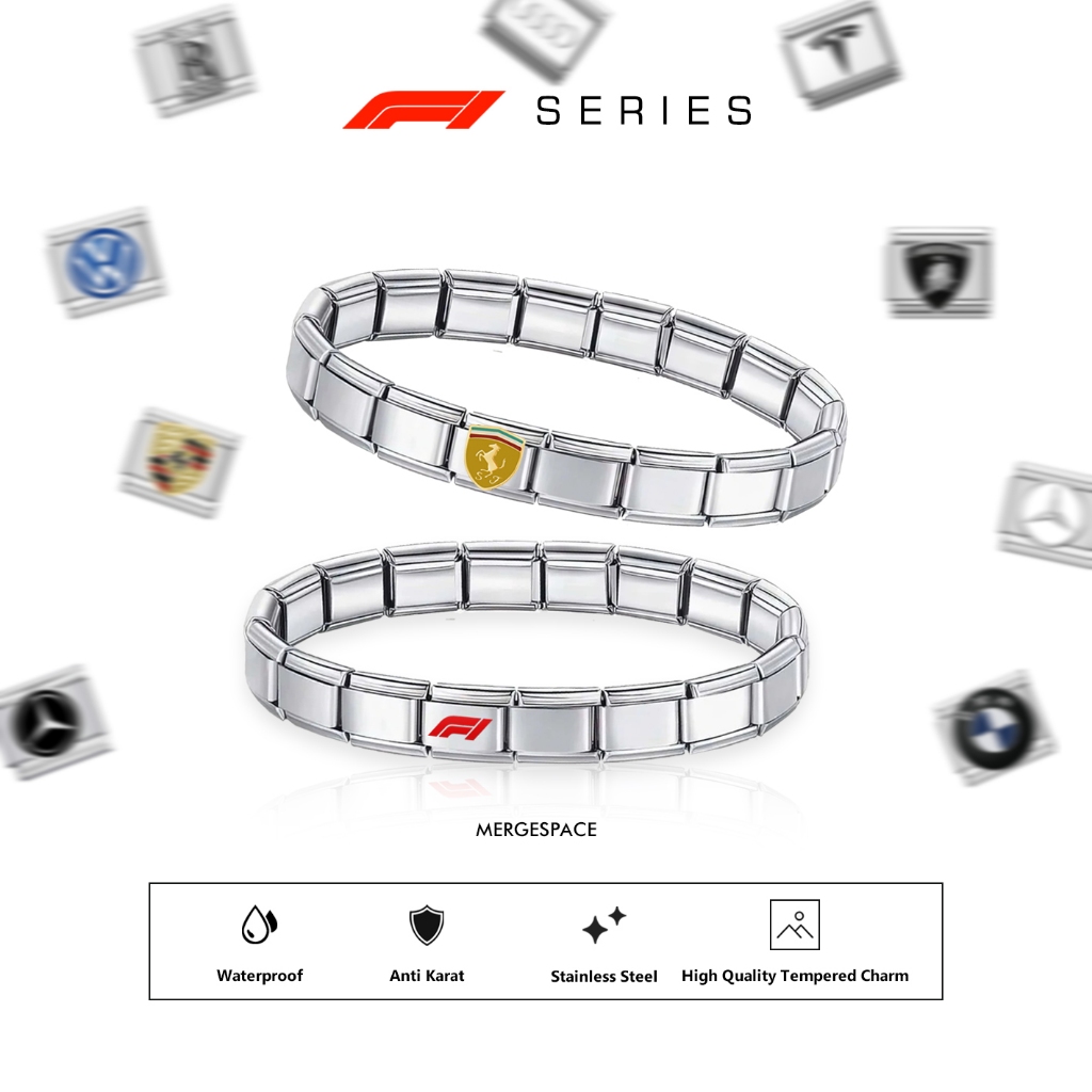 Merge italian charm bracelet F1 edition (SUDAH BERBENTUK GELANG)