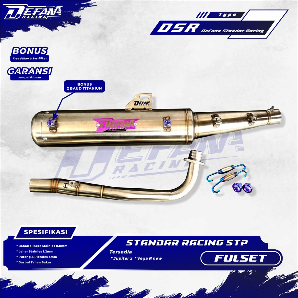 KNALPOT STANDAR RACING BEBEK BASS JUPITER VEGA MX ORIGINAL DEFANA Type Standar Racing Bebek