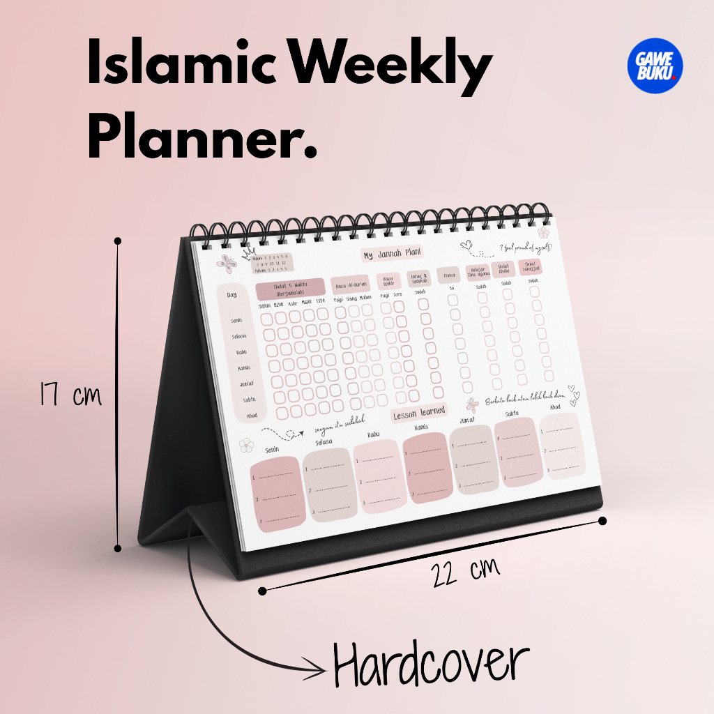 Weekly Planner Islami Spiral – Sholat Tracker & Catatan Amal Alas Hardcover