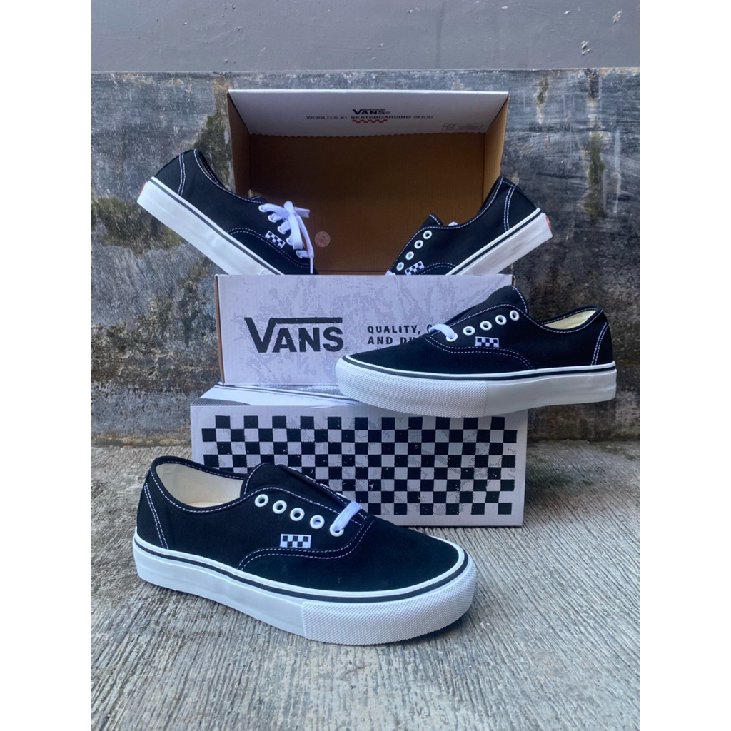 Sepatu Vans Pro Skate Authentic Black White BNIB Resmi