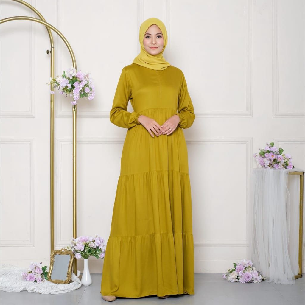 GAMIS SAR,i RAYON PREMIUM/HANUM DRESS/dress putih/gamis susun/homey dress/gamis busui//cod