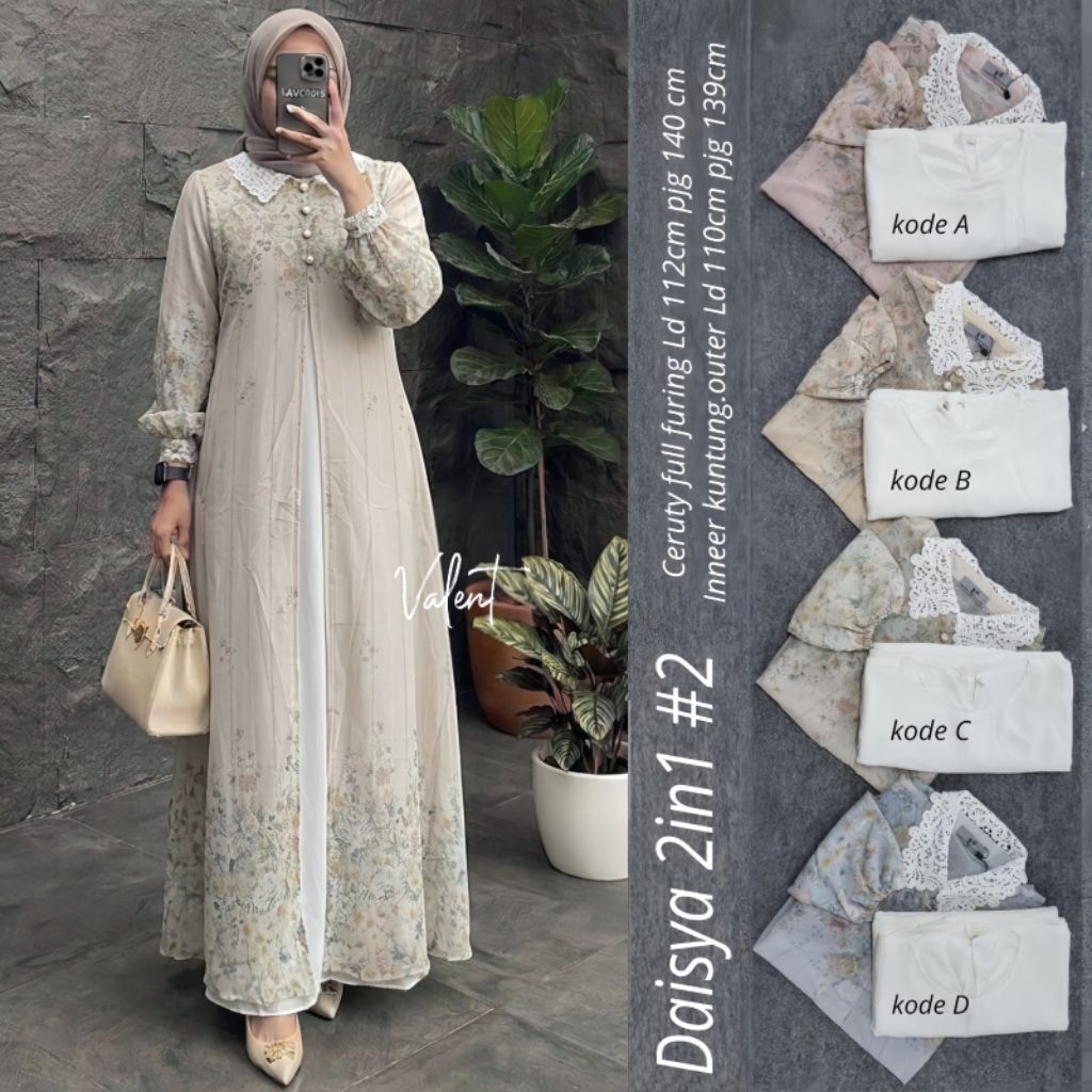 Gamis Original /Gamis Brukat/MIDI Dress Wanita Kekinian Terbaru/Gamis Midi