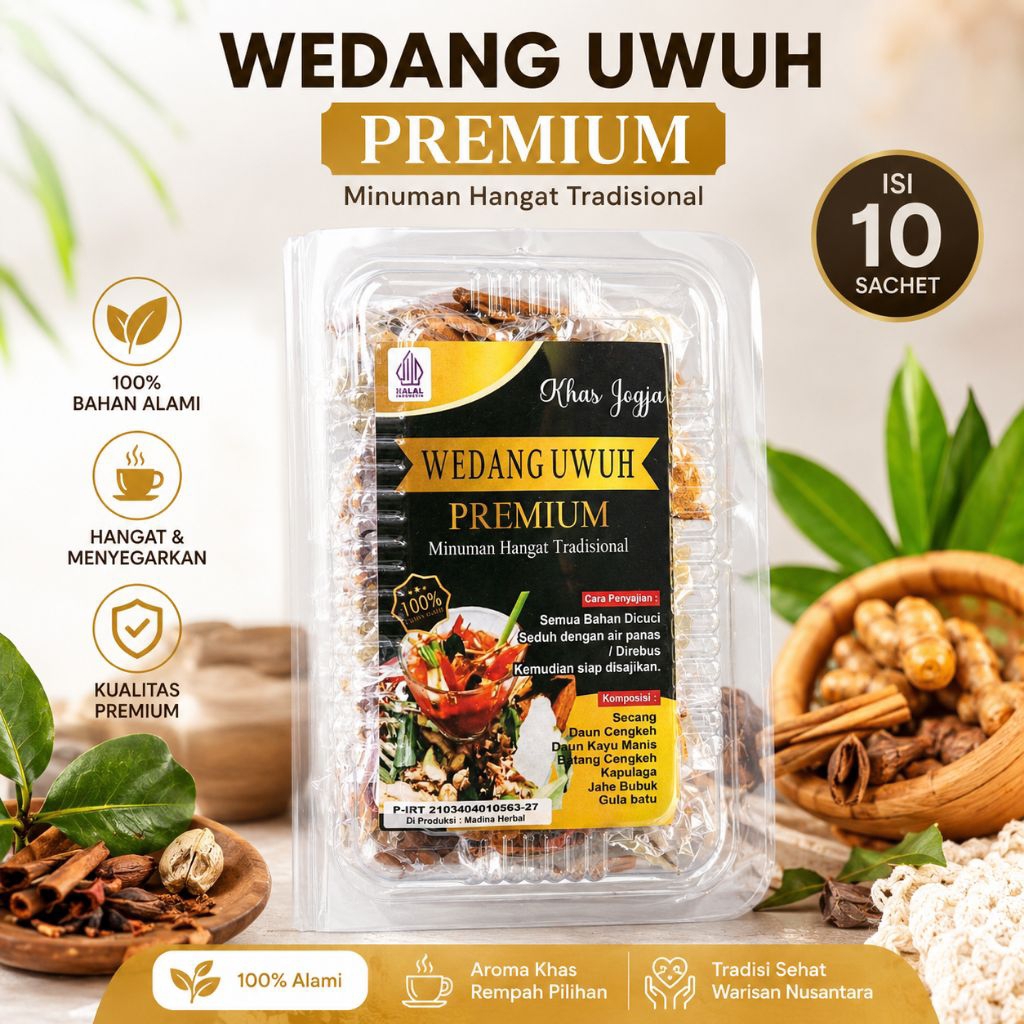 Wedang uwuh premium - wedang uwuh asli spesial - wedang uwuh super - dengan jahe bubuk dan gula batu