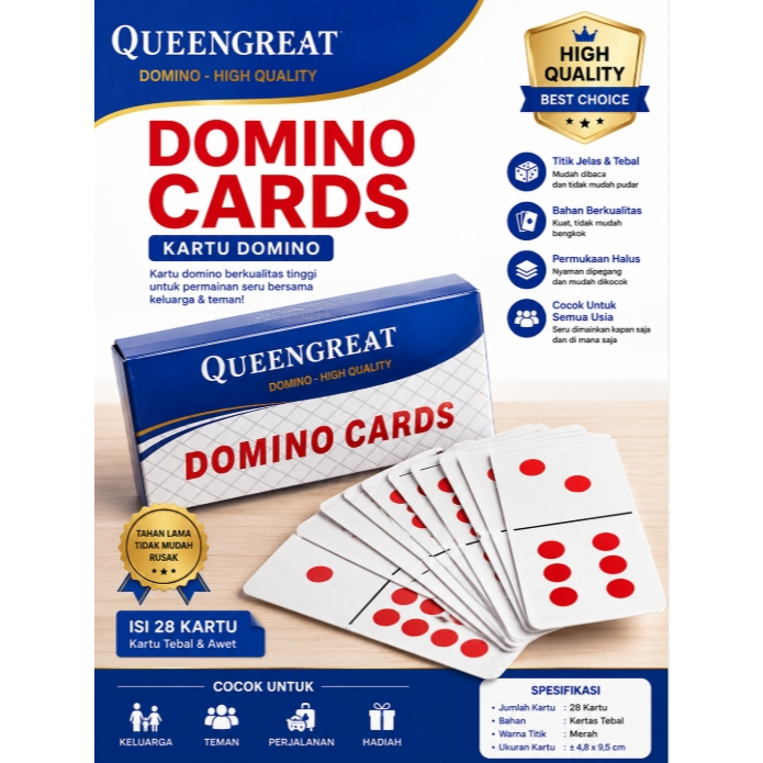 Kartu Domino QUEENGREAT – Domino Cards High Quality
