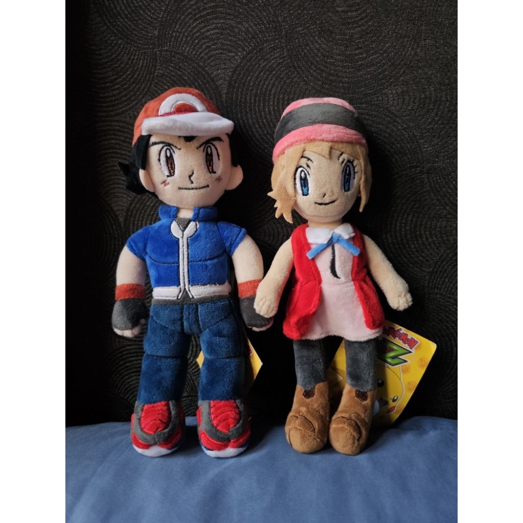 Boneka Set Couple Pokemon Trainer Ash & Serena Original Pokemon XYZ New tag