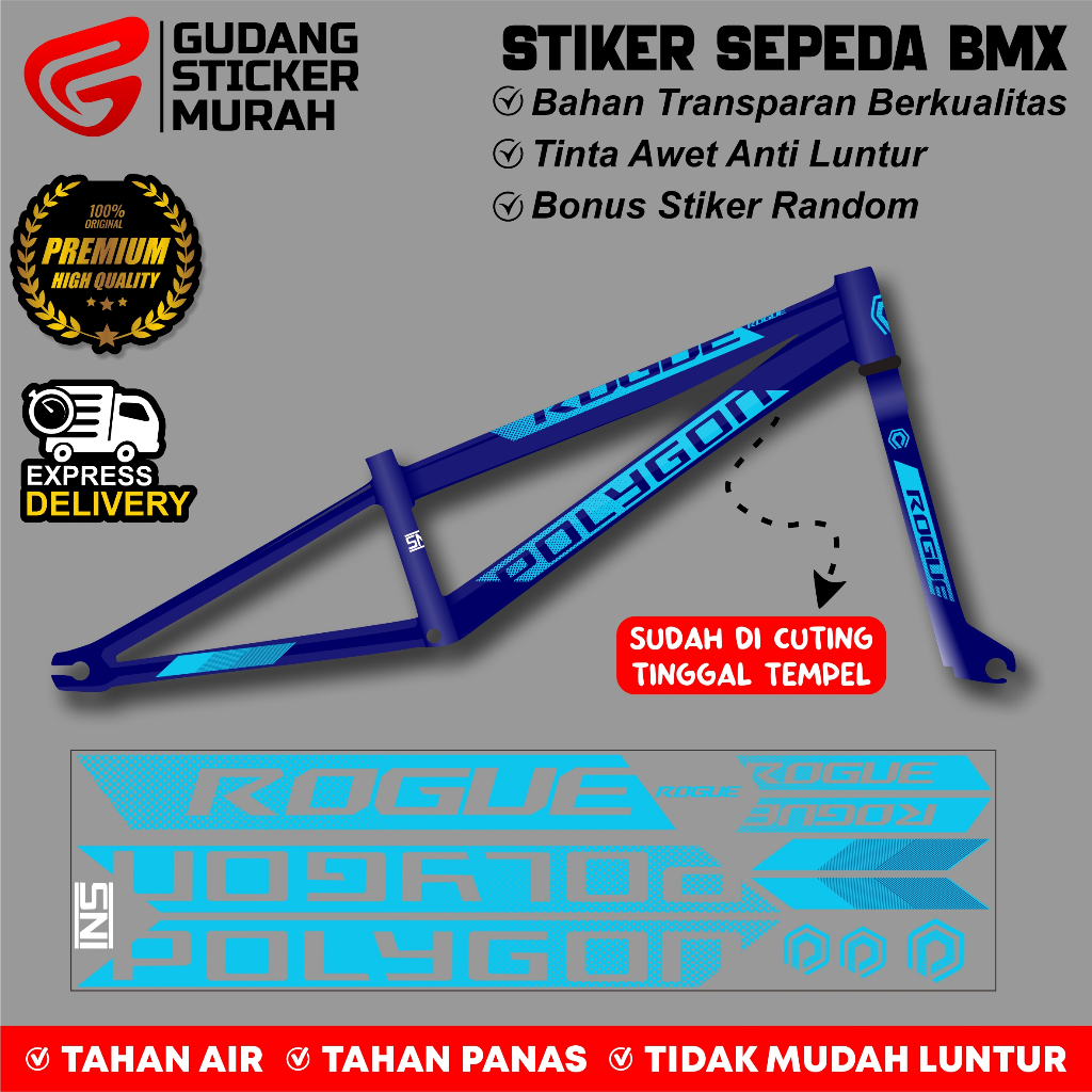 Stiker Striping Sepeda Universal ALL Polygon BMX Pacific Sudah Cutting 05