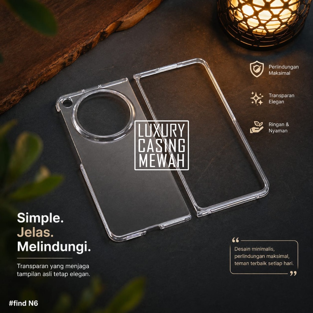Hardcase Clear Bahan Acrylic Super tipis Oppo Find N6 Oppo Find N5 Fold Oppo Find N3 Fold Oppo Find 