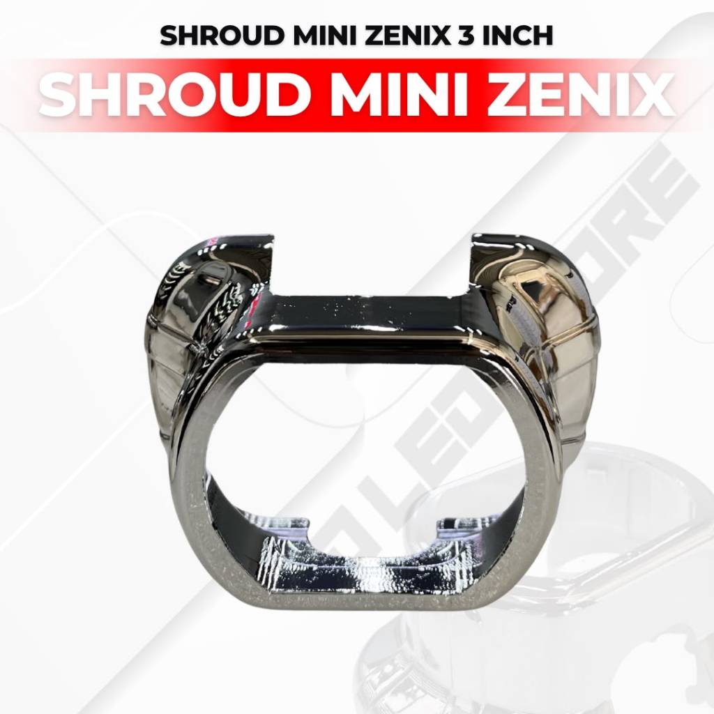 AES SHROUD SQUARE 3 INCH - Shroud Aes Square 3 Inch Universal Biled Square Crome Hitam