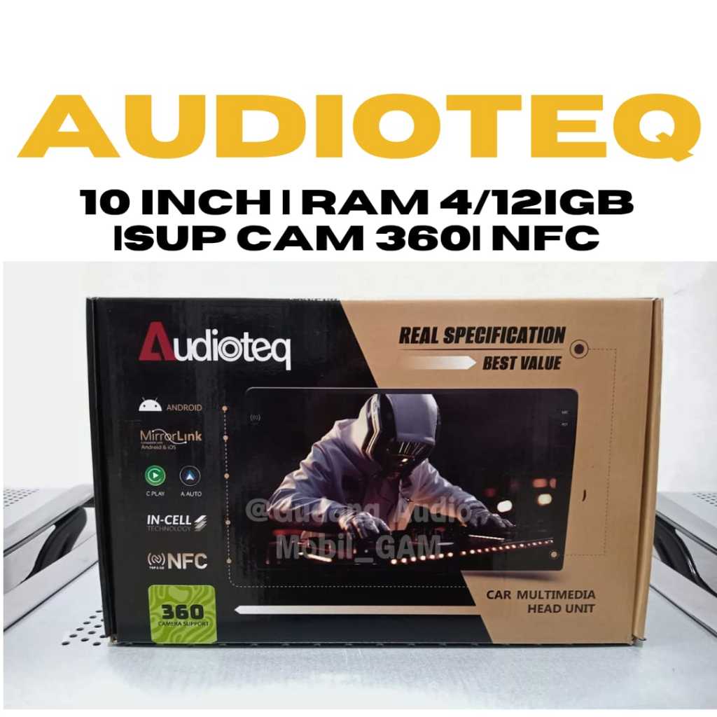 Head unit android Audioteq ram 4+128 support NFC dan Kamera 360