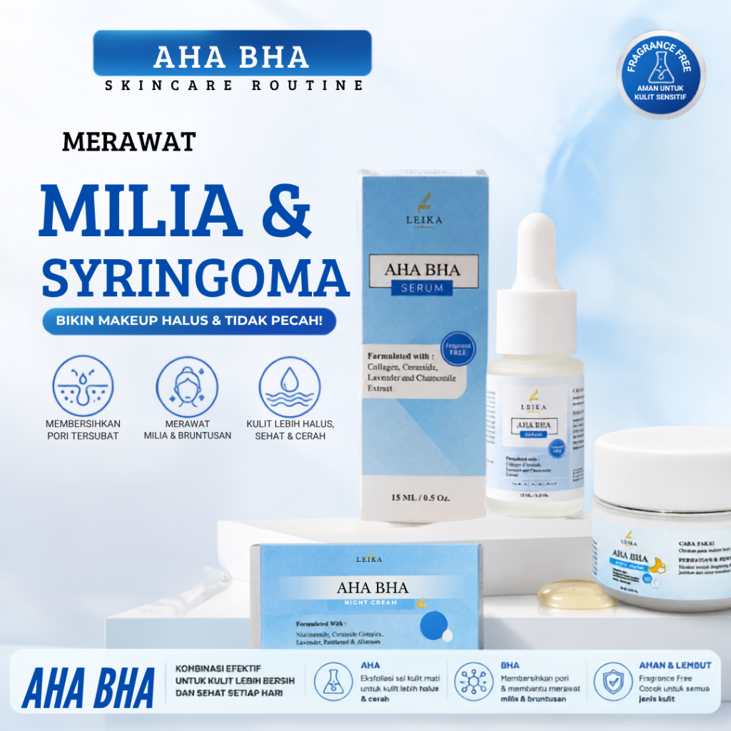 PAKET MILIA SERUM AHA BHA & NIGHT CREAM AHA BHA Penghilang Milia Serum Milia Penghilang Milia Paling