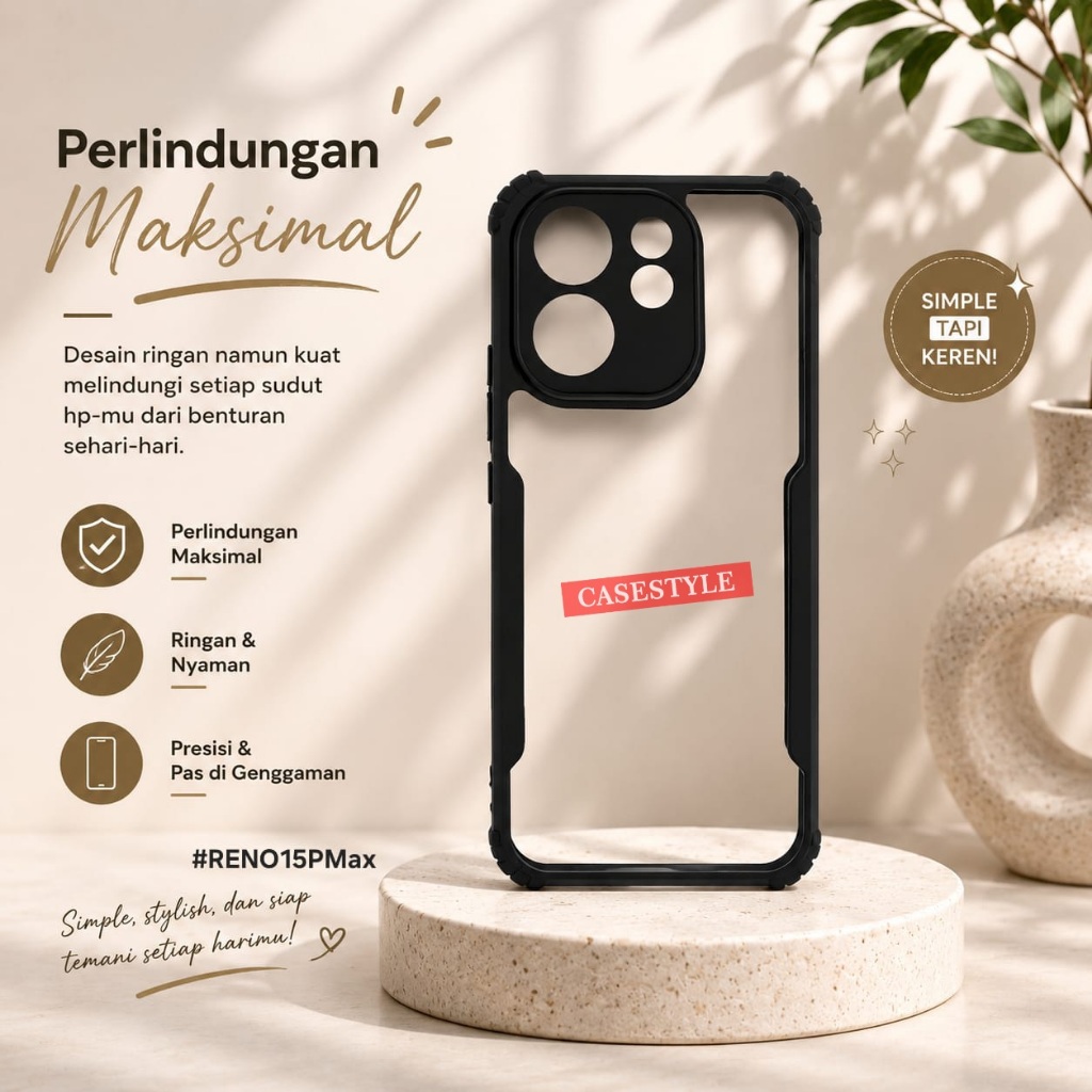 Case Oppo Reno 15 Pro Max Oppo Reno 15 5G Oppo Reno 15F 5G - Case Fusion Armor Shockproof Case Oppo 
