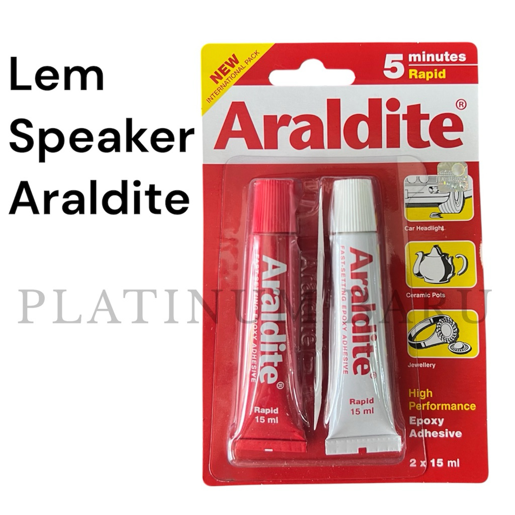 Lem Speaker Araldite Epoxy Adhesive Rapid 5 Menit 2x15ml Original Lem Besi Keramik Kaca Kayu Resin H