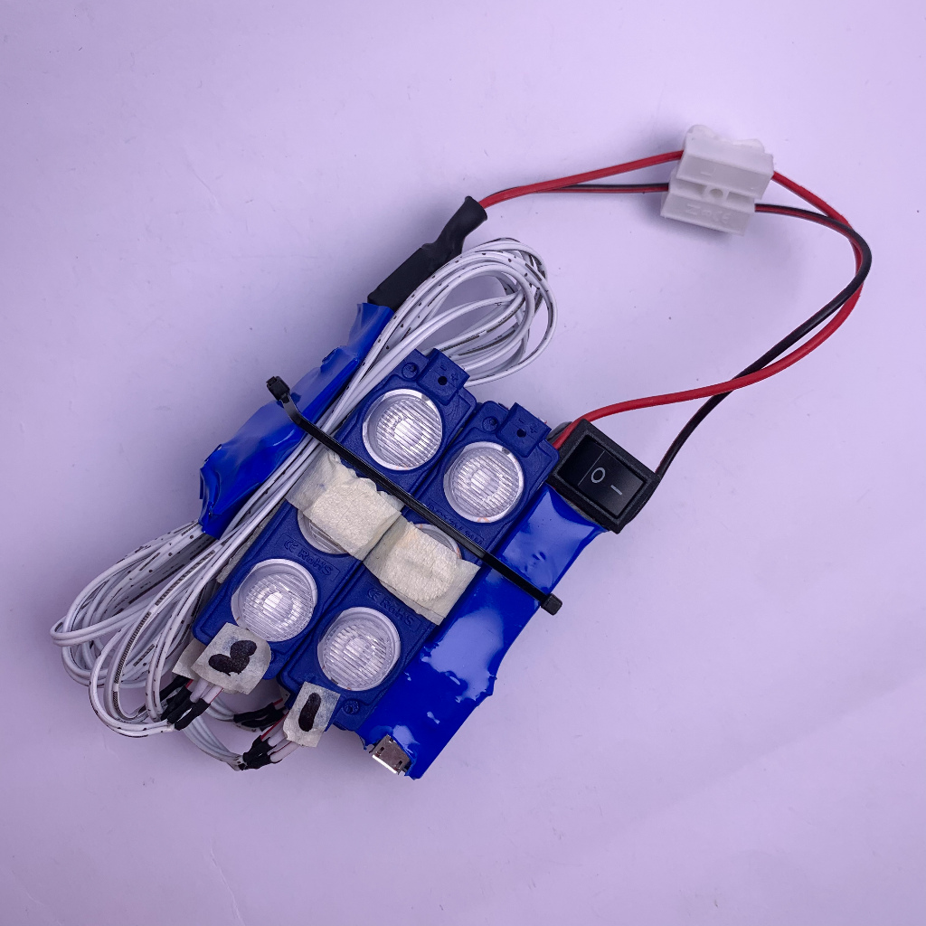 Lampu LED 12V 3 mata modul layangan tenaga baterai cas dengan sensor cahaya [8 - 16 LED]