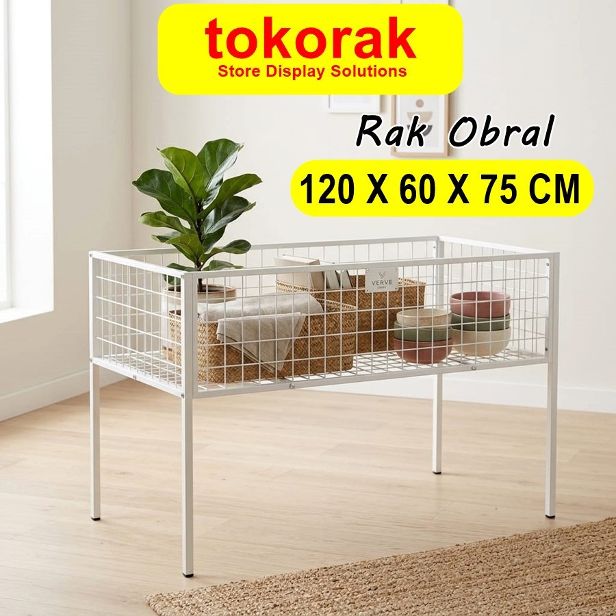 RAK OBRAL 120 X 60 CM RAK BAJU OBRAL WIREMESH 60X120CM BOX OBRAL WAGON KERANJANG SERBAGUNA MURAH