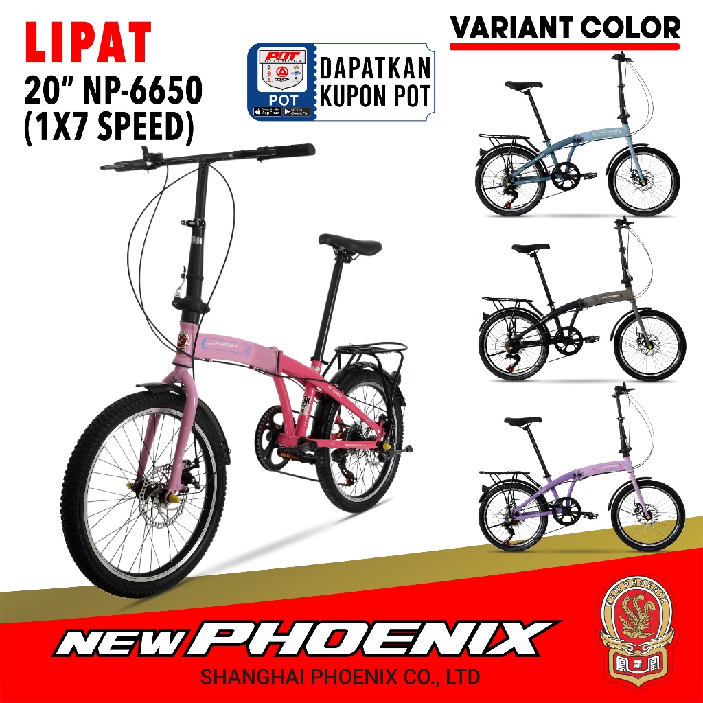 (TERMURAH) Sepeda lipat 16 20 new phoenix 6650 6651 6656 ax 7 speed morison 8115 8116 8117 atlantis 
