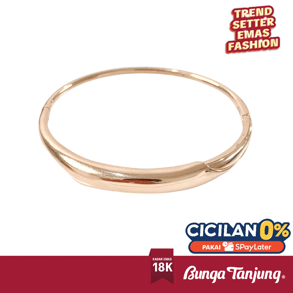 GELANG BANGLE GALA POLOS - HALA GOLD - EMAS 18K - BUNGA TANJUNG GOLD