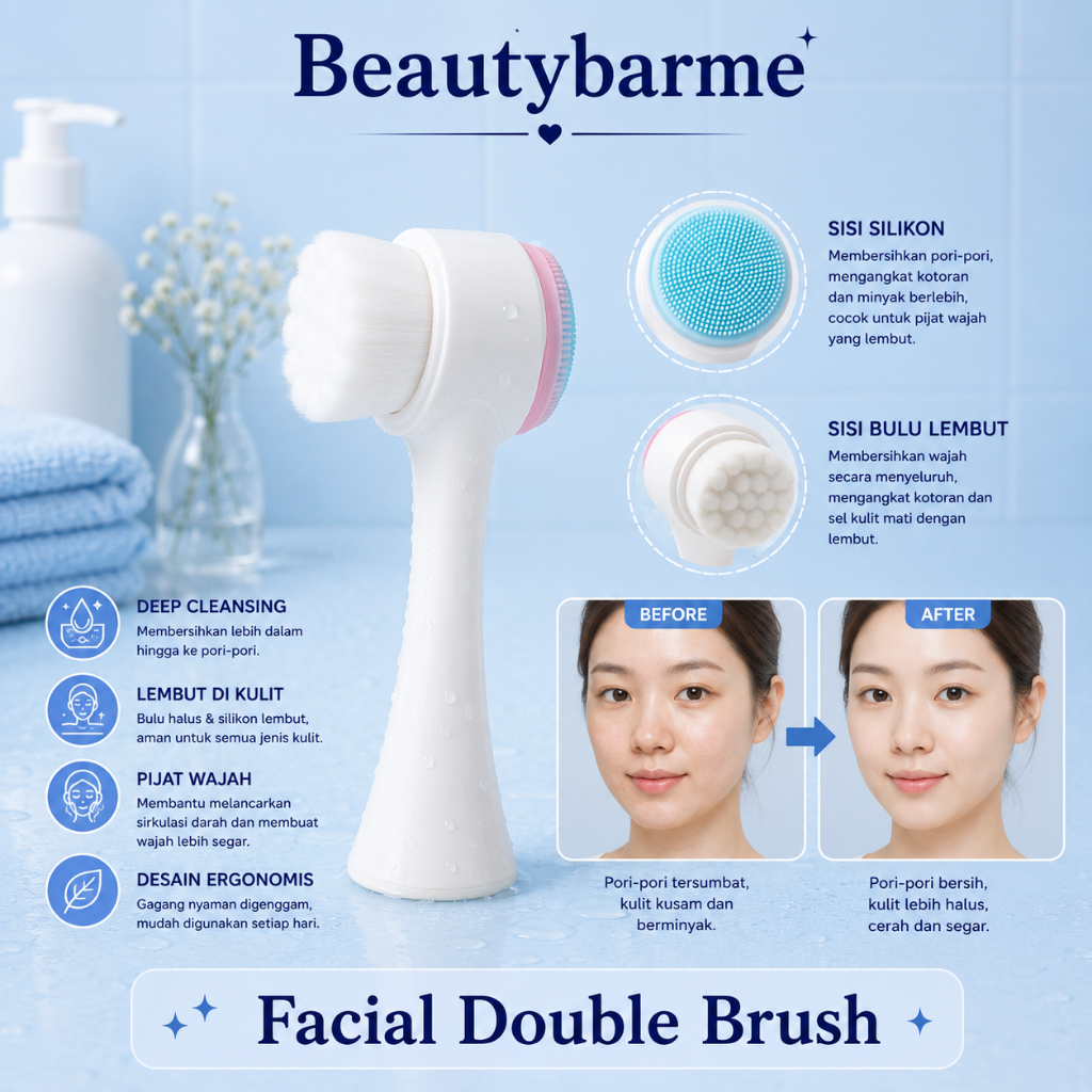 Beautybarme - Facial Cleansing Brush Silicon Double High Quality Sale