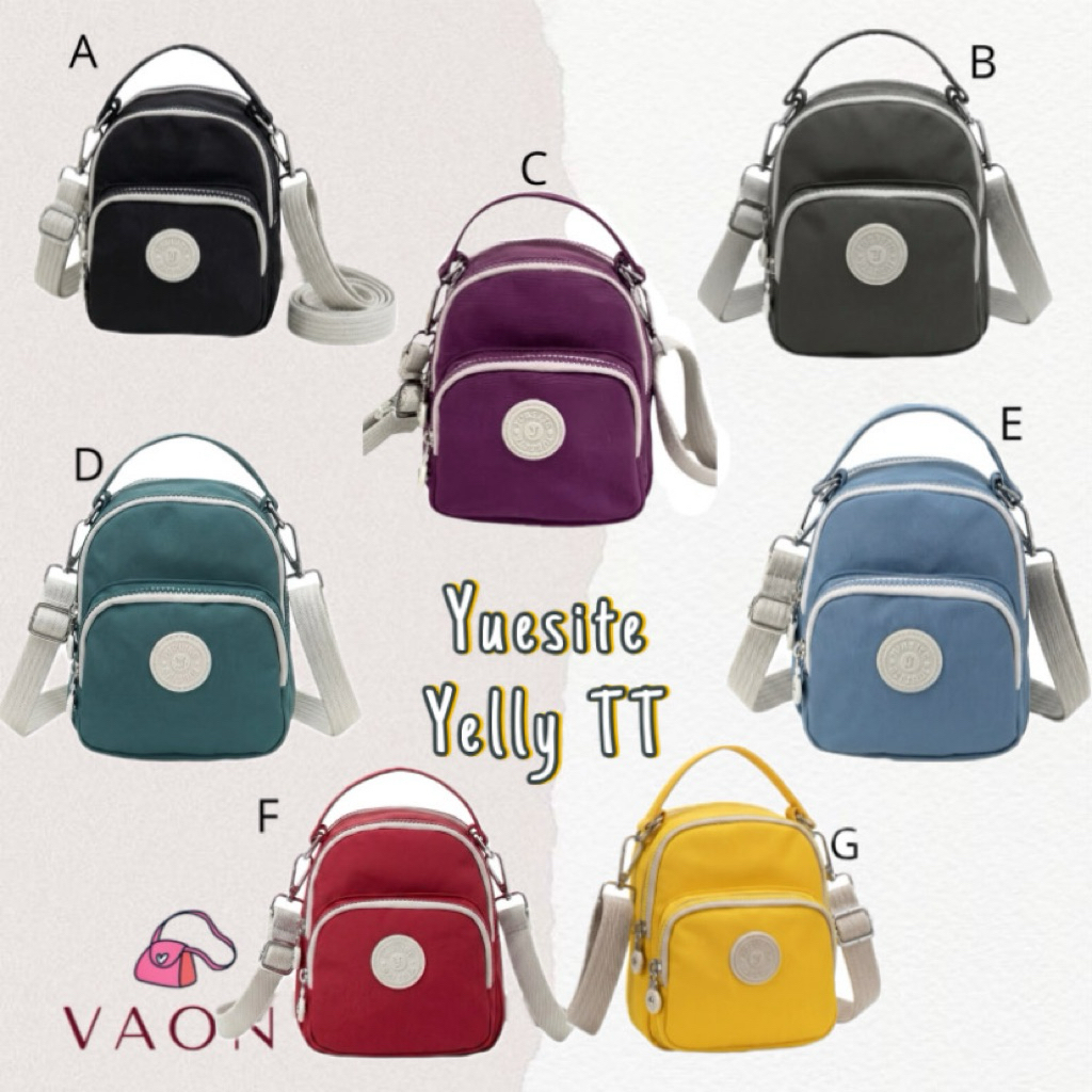 TAS 3 FUNGSI IN 1 BISA RANSEL SELEMPANG TENTENG BAG WANITA CEWEK YUESITE YELLY TWO TONE