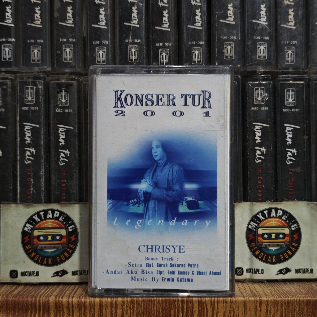 Kaset - Chrisye - Konser Tur 2001 - Radio Tape - Kaset Pita - Radio - Pemutar Kaset - Retro - Classi