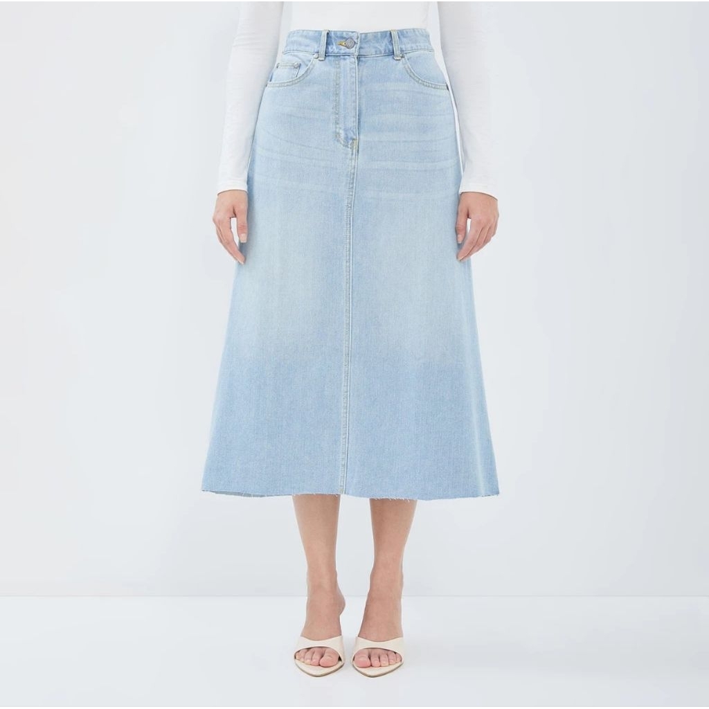DUST Rok Crop Unfinished Denim Sabai Light Blue