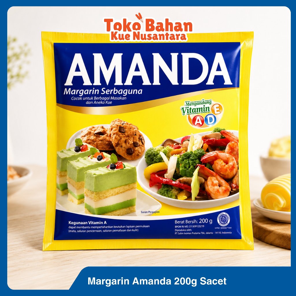 Amanda Margarin Serbaguna 200gr | Mentega Amanda 200g Sacet | Amanda Serbaguna
